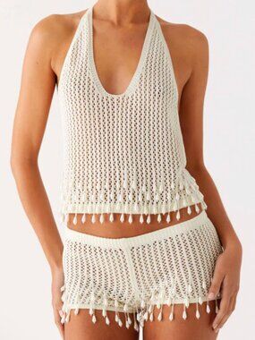 NWT Peppermayo Pearl Shore Beaded Crochet Set